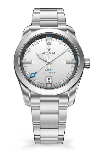 Monta Watch Monta Atlas, Opalin Silver Dial 168OP00SB 38.5 mm kol saati