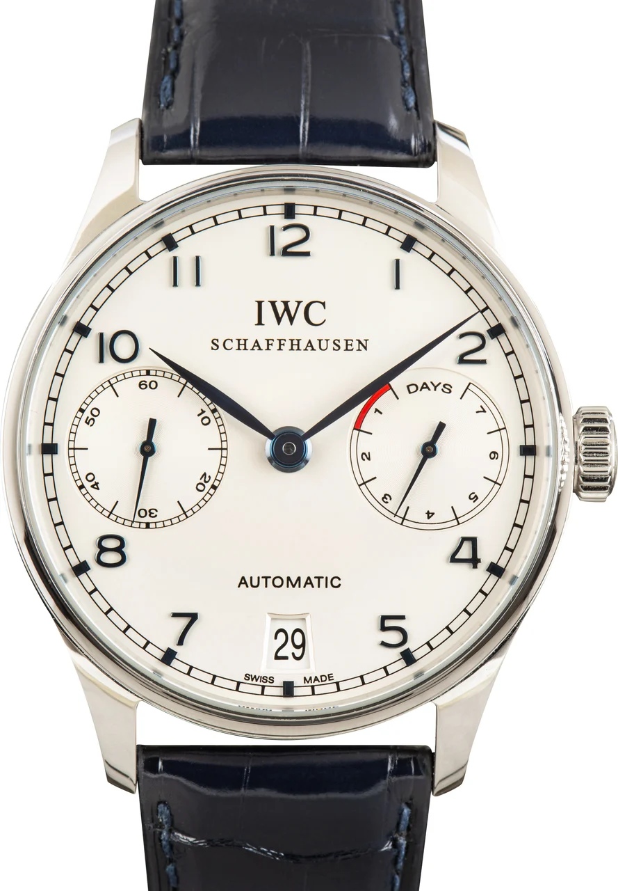 IWC Portuguese Automatic Ref IW500107 Silver Dial kol saati
