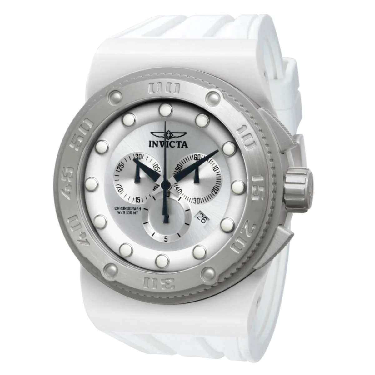 Invicta Akula Swiss Ronda 5040.D Caliber Watch - 54mm, White (12297S) kol saati