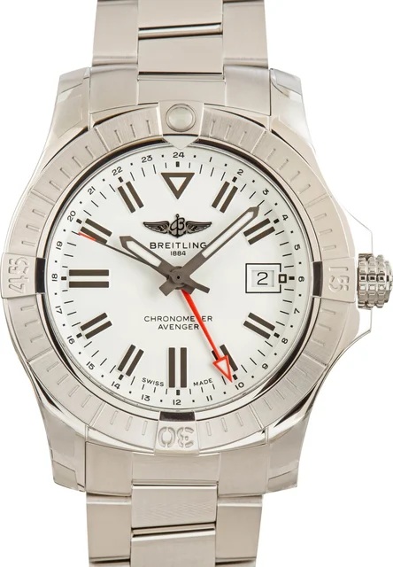 Breitling Avenger Automatic GMT 43 White Dial A32397101A1A1 kol saati