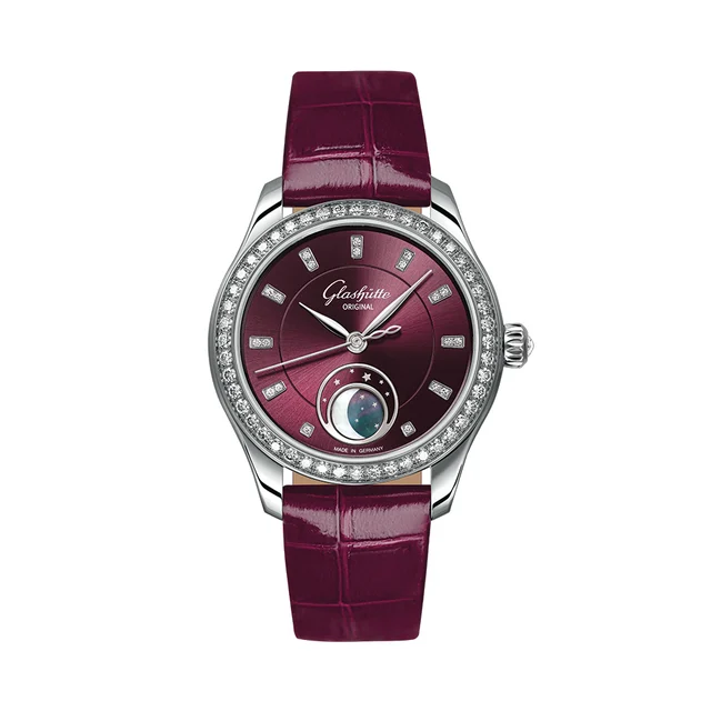 Glashutte Original Serenade Luna "Purple Velvet" with Diamonds 32.5mm - Purple on Leather