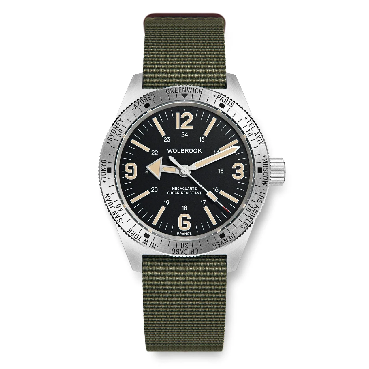 Wolbrook 22-SWM-003-NYL-GRN 48 mm kol saati