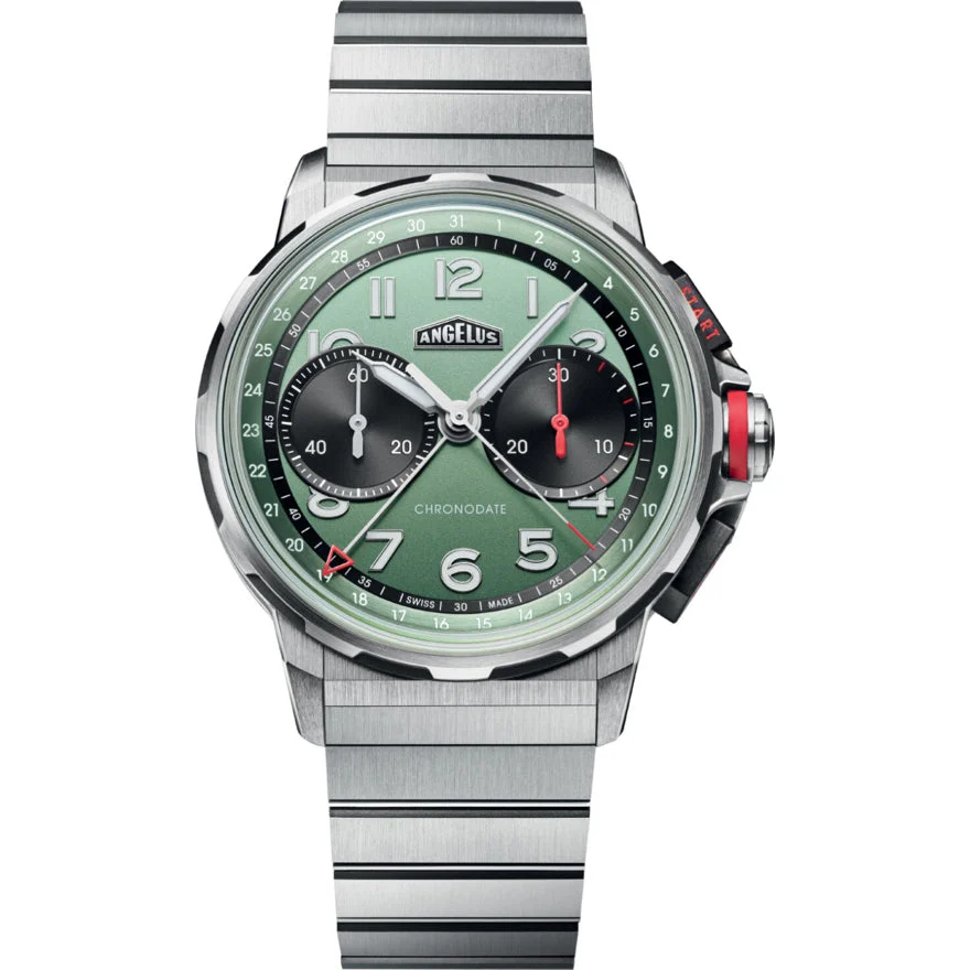 Angelus Chronodate Titanium Green Titanium 0CDZF.F01A.M009T 42.5 mm kol saati