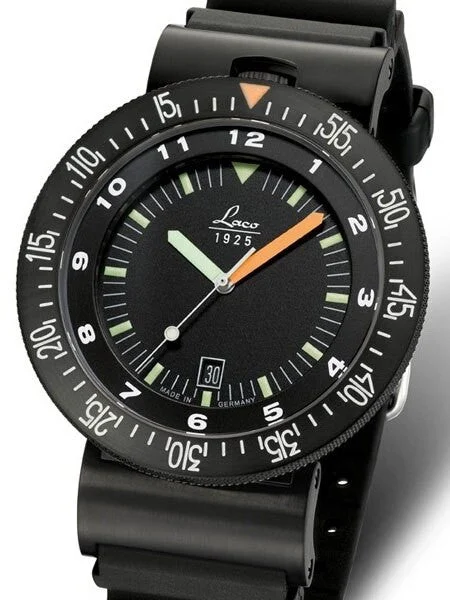 Laco Squad Atacama Tactical Dive Watch with Black PVD Case and Sapphire Crystal #861632 46 mm kol saati