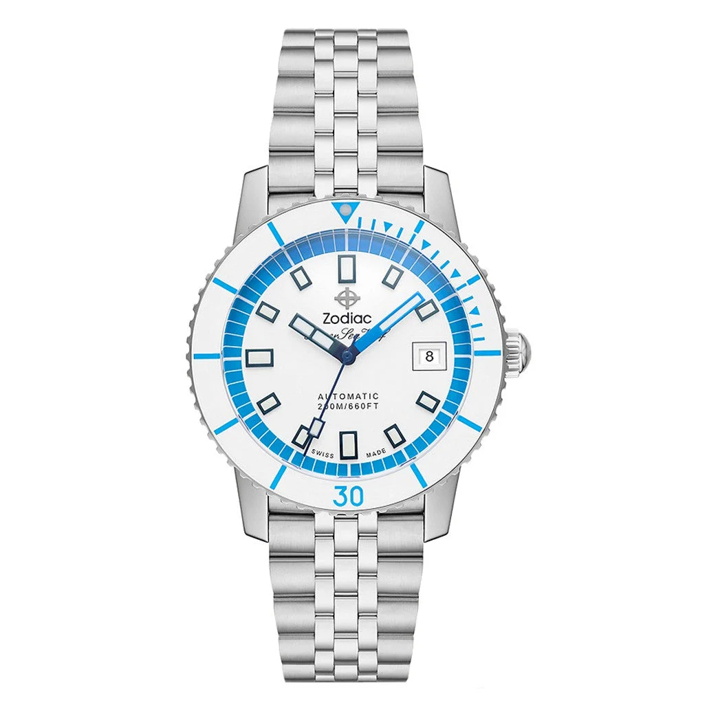 Zodiac Super Sea Wolf Compression Automatic Stainless Steel Watch #ZO9291 40 mm kol saati