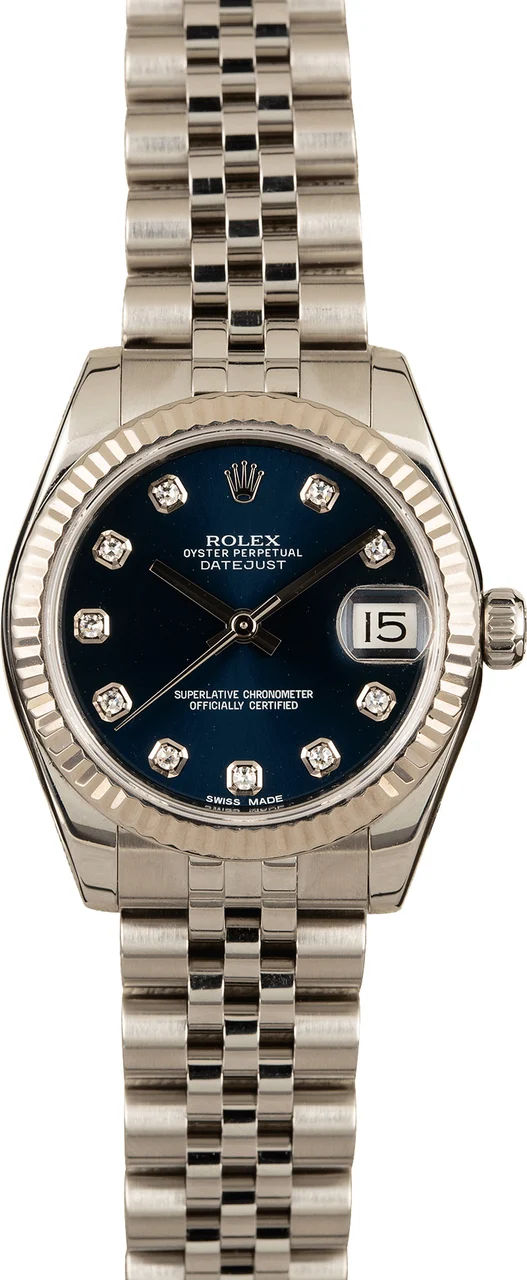 Rolex Datejust 178274 Blue Diamond Dial 178274BLDJ 31 mm kol saati