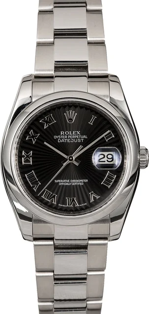 Rolex Datejust 116200 Black Sunbeam 116200BKSBRO kol saati