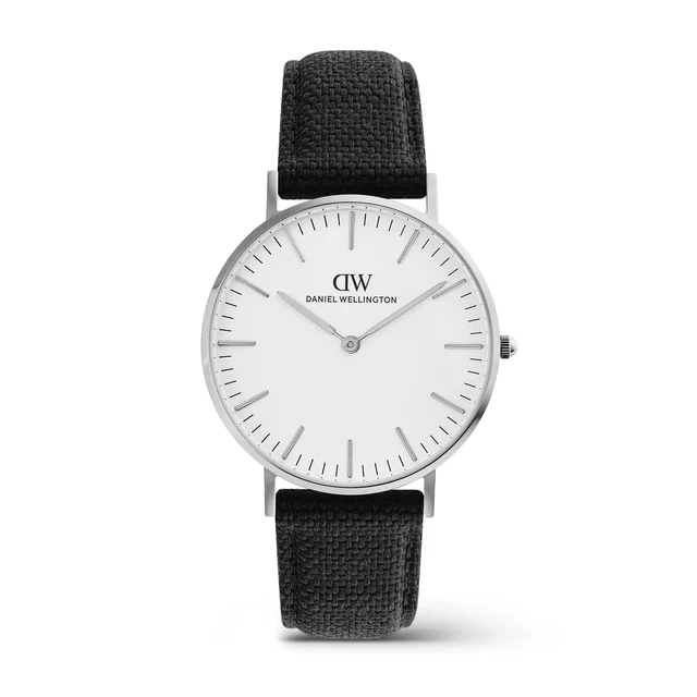 DANIEL WELLINGTON Classic Black Canvas Silver DW00100946 kol saati