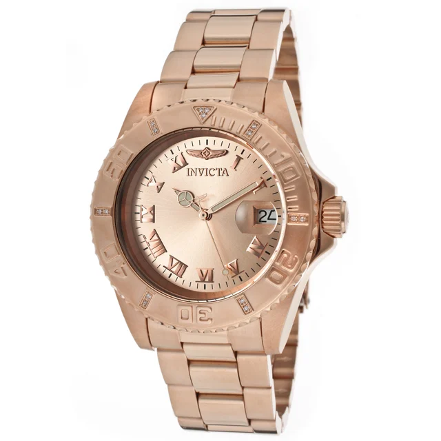 Invicta Pro Diver 0.06 Carat Diamond Swiss Ronda 515 Caliber Watch - 40mm, Rose Gold (ZG-1