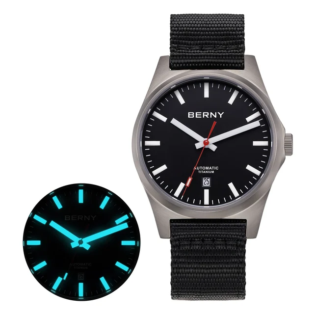BERNY Men Automatic Titanium Watch-AMT258M AMT258M-A kol saati