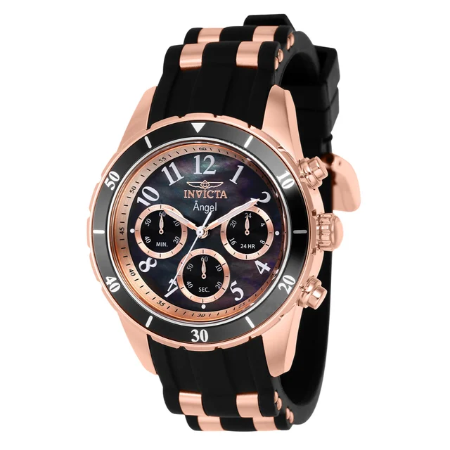 Invicta Angel Zenthia Watch - 40mm. Rose Gold, Black (38756) kol saati
