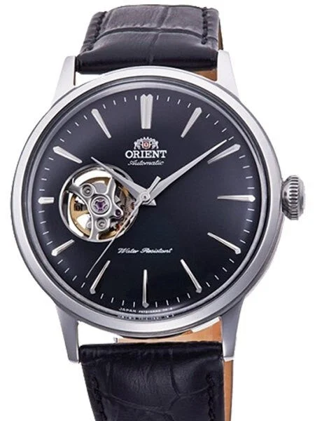 Orient Open-Heart Automatic Dress Watch with Black Dial #RA-AG0004B10A kol saati