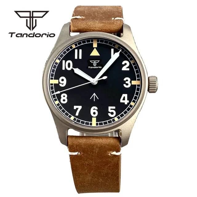 Tandorio Titanium 200m Pilot Automatic Sapphire NH35 TD142 14:4#NH35A movement kol saati