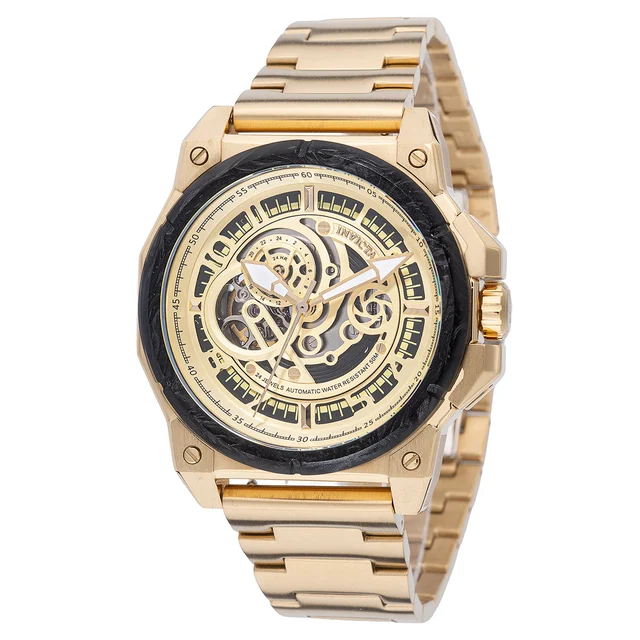 Invicta Rally Automatic Watch w/ Skeleton Dial - 43mm, Gold (69509) kol saati