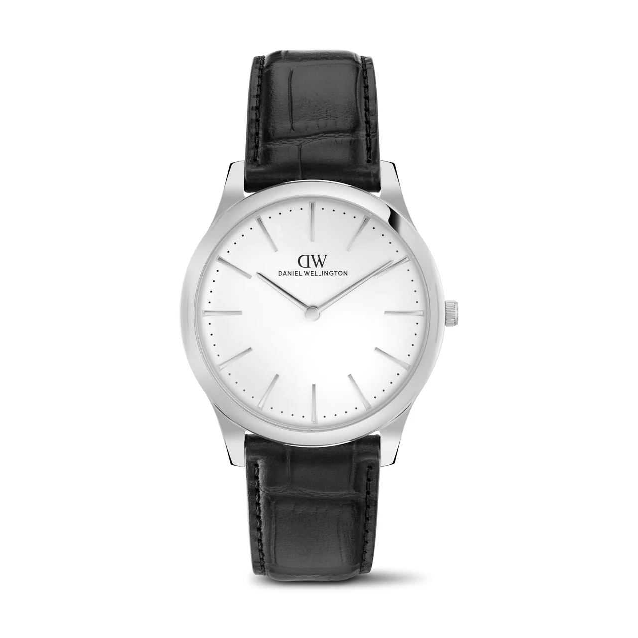 DANIEL WELLINGTON Pathfinder Black-Croc Frost-White Silver DW00100980 39 mm kol saati