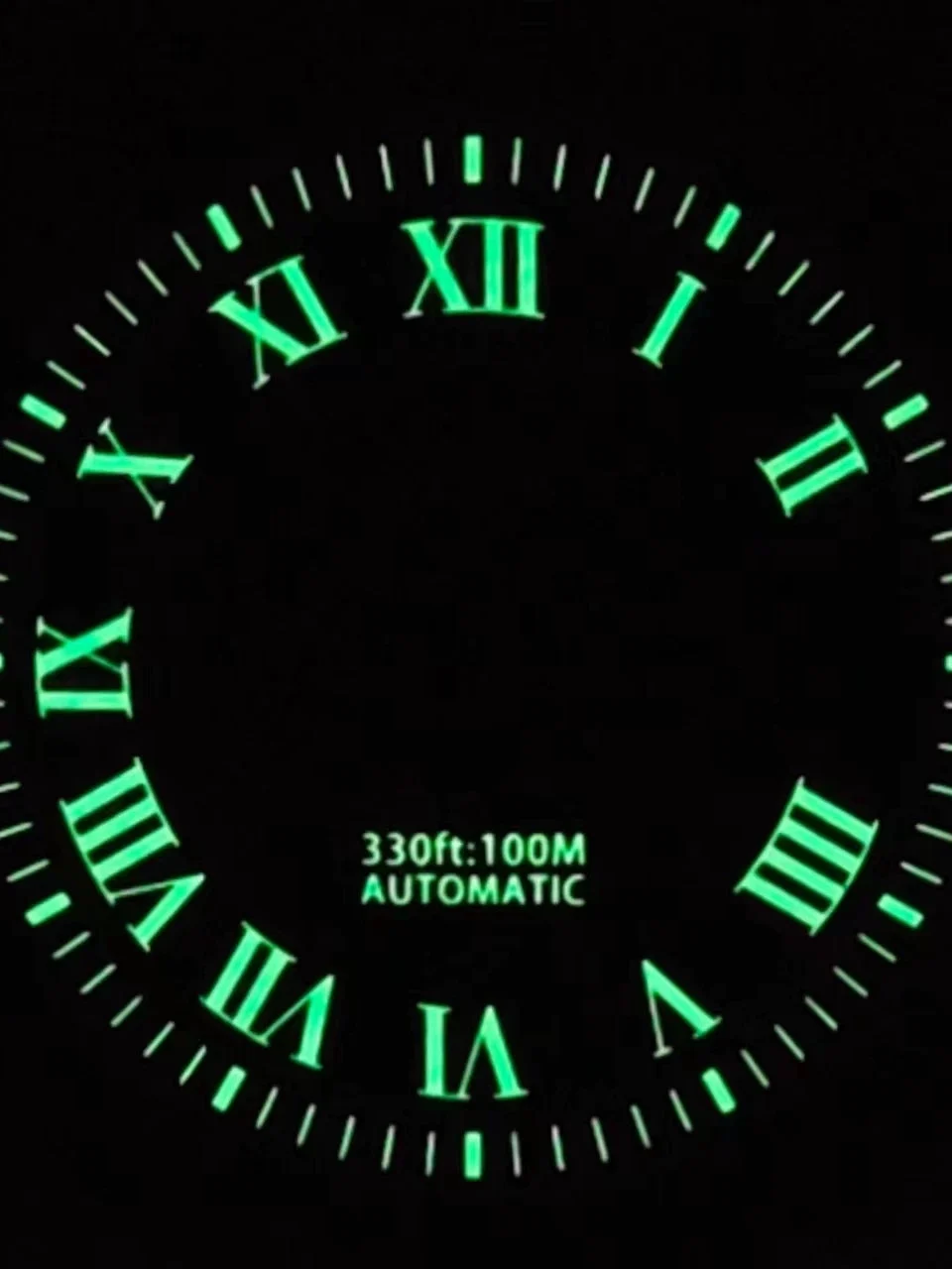 Tandorio Dial Day DateWindow Classic Roman Number Marker Green Luminous 5329425601653 29 mm kol saati