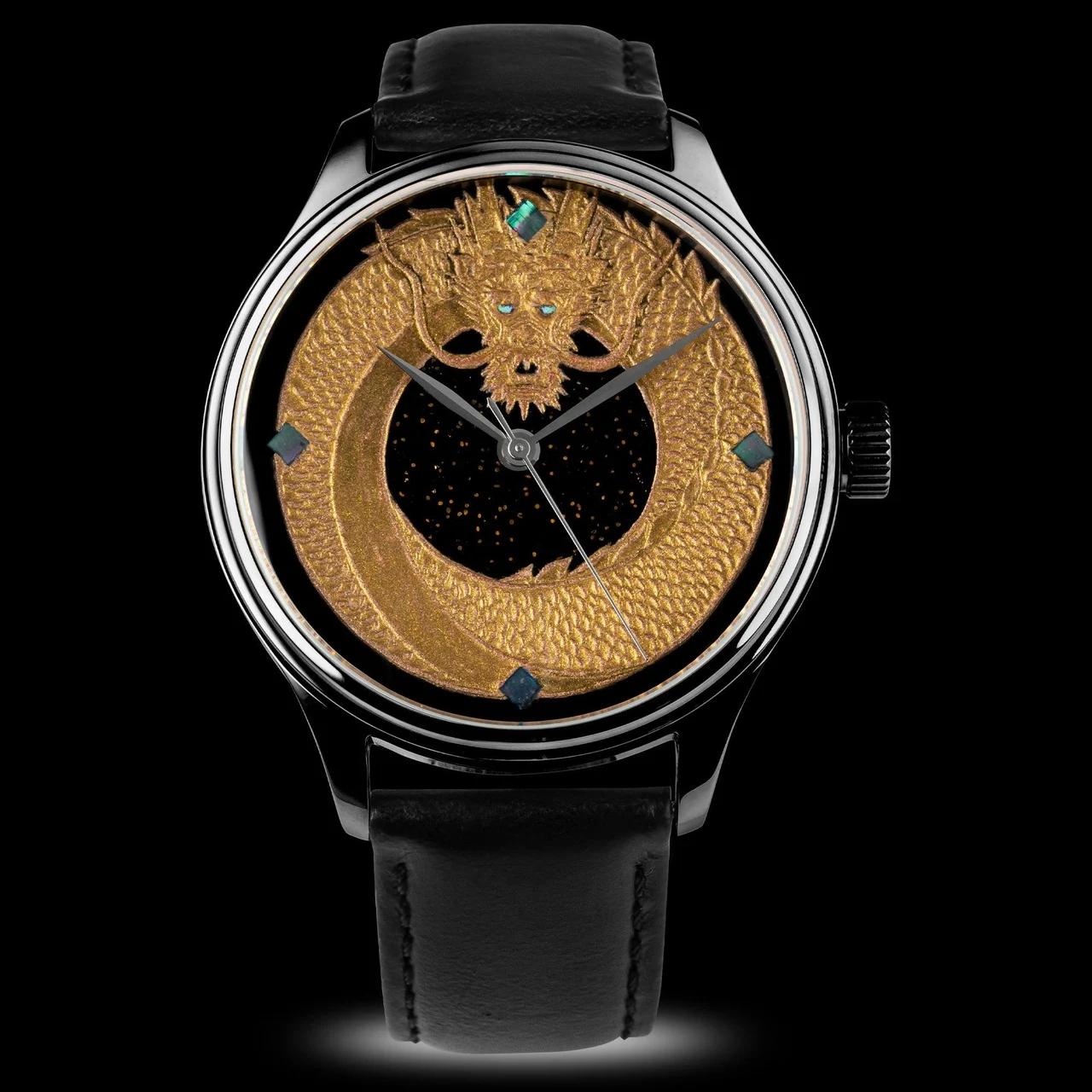 Wancher Watch Dream Dragon - Black Dragon Urushi Maki-e 42 mm kol saati