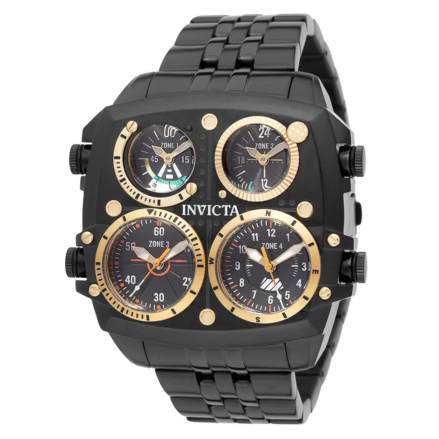 Invicta Aviator ZULU TIME Watch - 50mm. Black (49606) kol saati