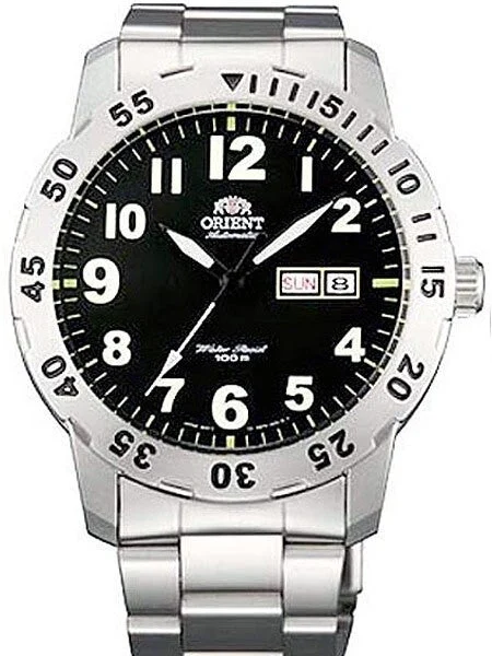 Orient Black Dial 21-Jewel Automatic Aviator Watch #FEM7A001B kol saati