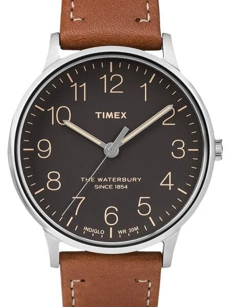 Timex Waterbury Quartz Watch with Black Dial and INDIGLO Night-Light #TW2P95800ZA kol saat