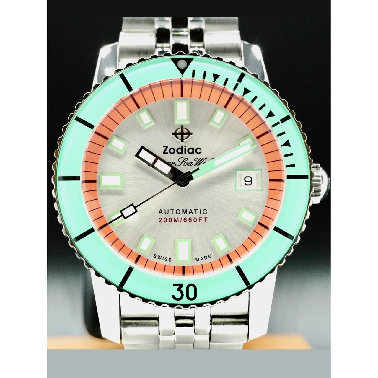 Zodiac Super Sea Wolf Automatic Stainless Steel 210000028249 40 mm kol saati