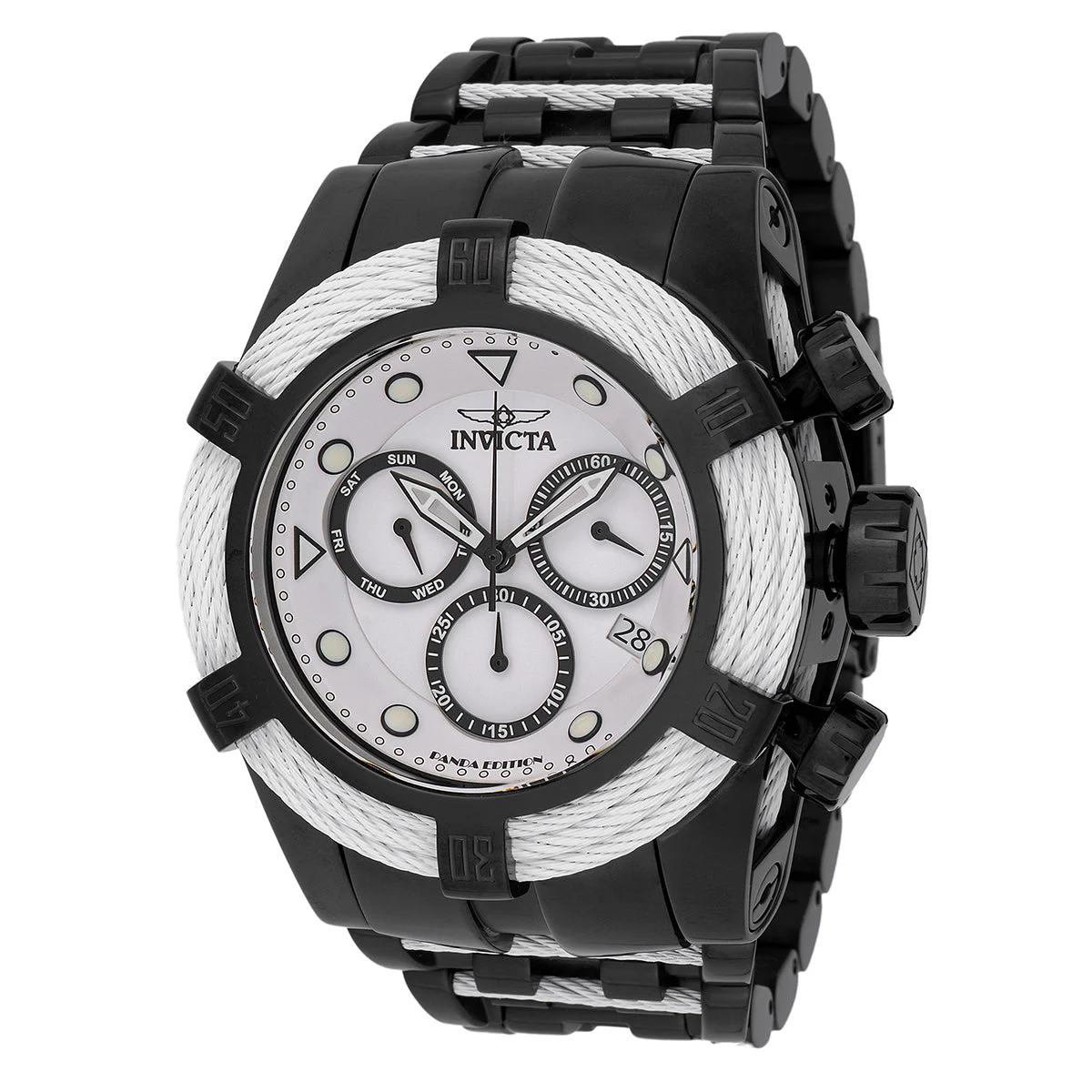 Invicta Bolt Panda Swiss Ronda Z60 Caliber Watch - 53mm. White. Black (48606) kol saati