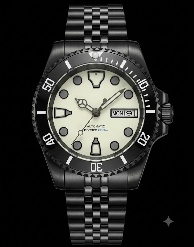 Tandorio Watches Diver day date TMI NH36 Automatic movement Sapphire 10A 36mm Diver day date TMI NH36 Automatic movement Sapphire 10A 36 mm kol saati