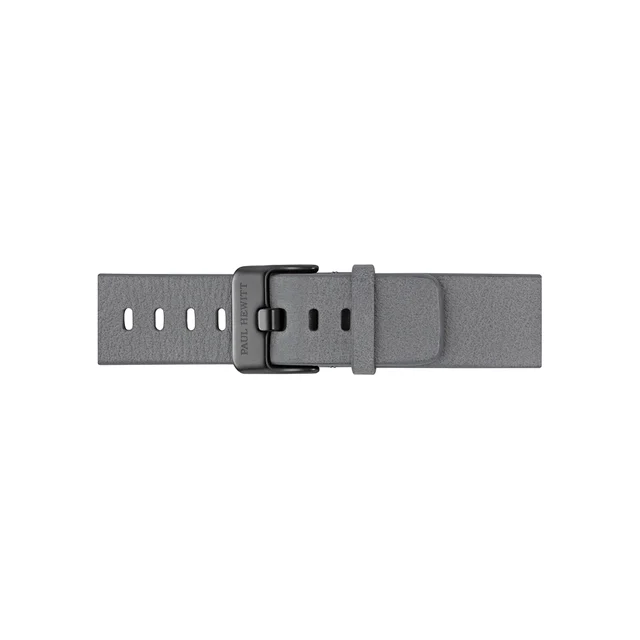 Default Leder Uhrenarmband Schwarz Light Grey 20 mm PH-M1-B-58M kol saati