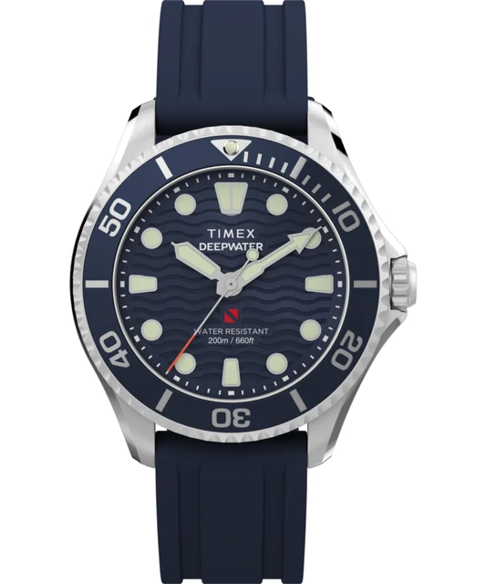 Timex Deepwater Meridian 200 38mm HNBR Rubber Strap Watch TW2Y40300 kol saati