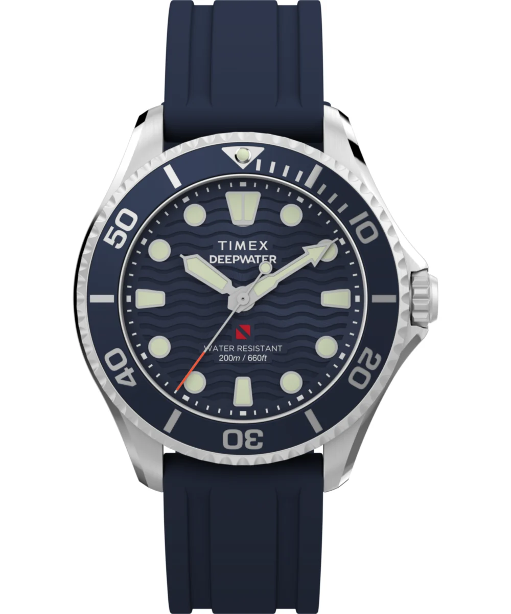 Timex Deepwater Meridian 200 38mm HNBR Rubber Strap Watch TW2Y40300 38 mm kol saati