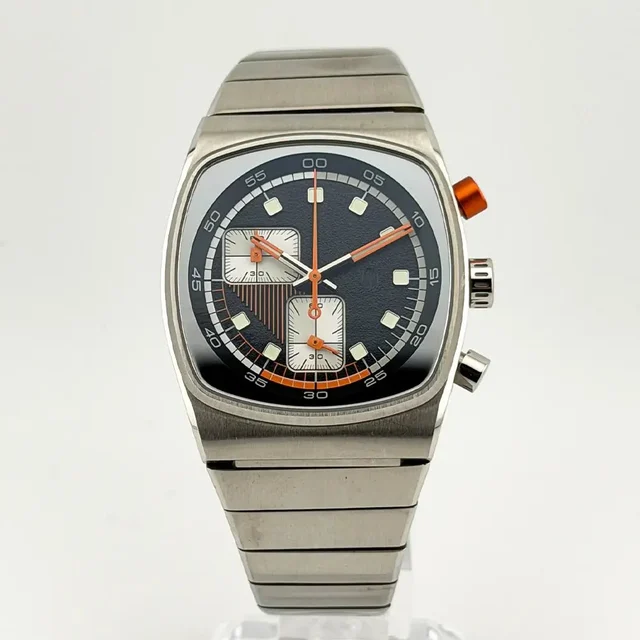 Brew Metric Retro Dial Chronograph 36mm Full Kit + 2 Extra Rubber kol saati