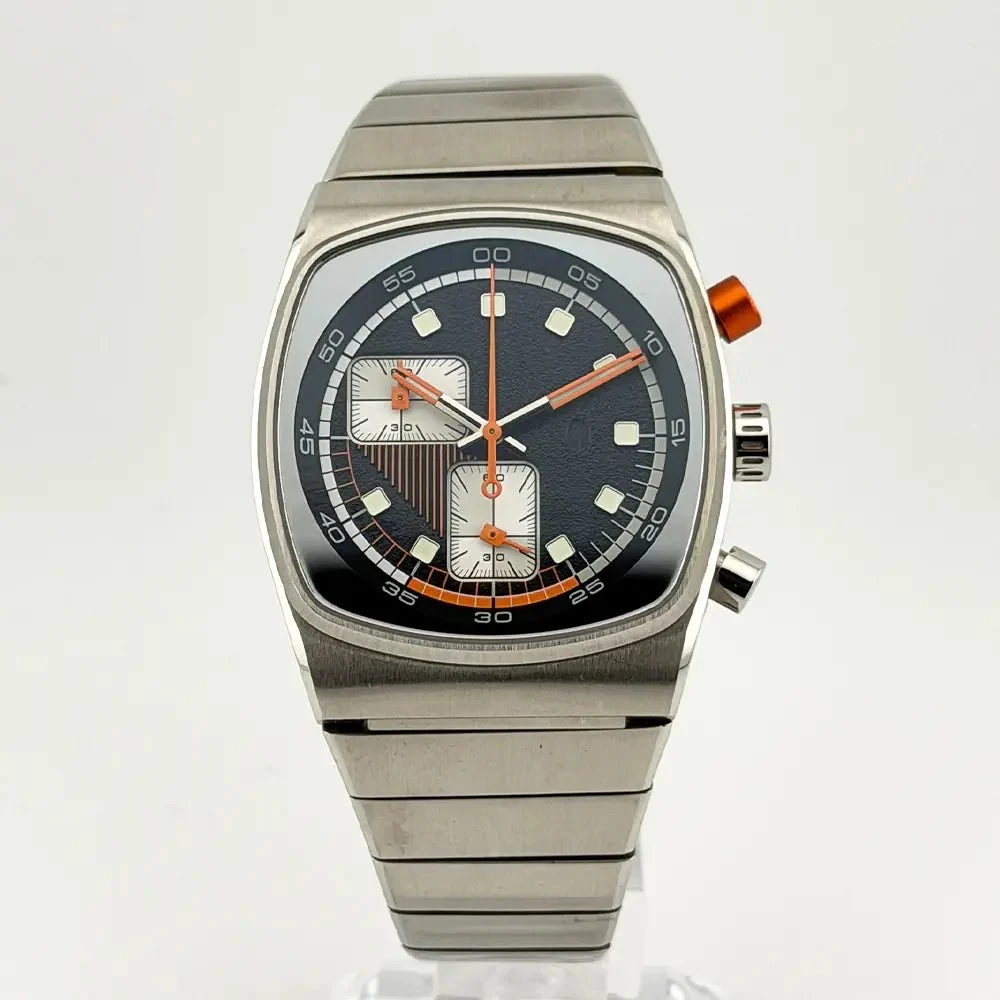 Brew Metric Retro Dial Chronograph 36mm Full Kit + 2 Extra Rubber 36 mm kol saati
