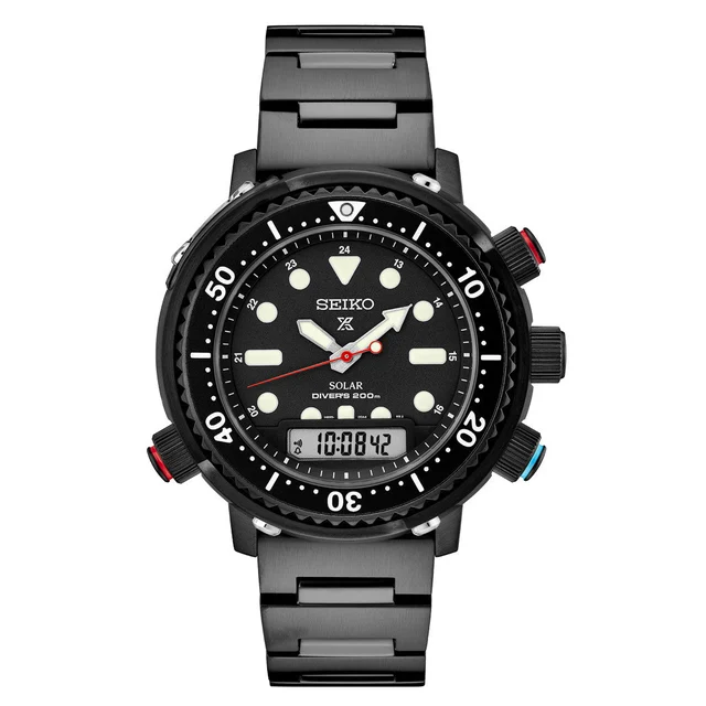 Seiko Prospex Limited Edition Black Analog-Digital Dive Watch Depth Meter, Water Temp and