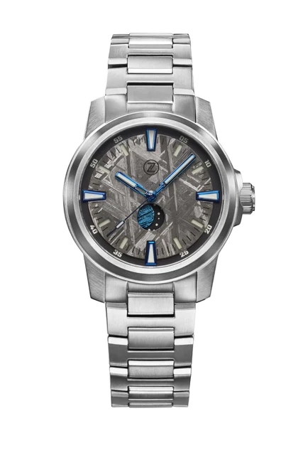 Zelos Aurora Moonphase Meteorite kol saati