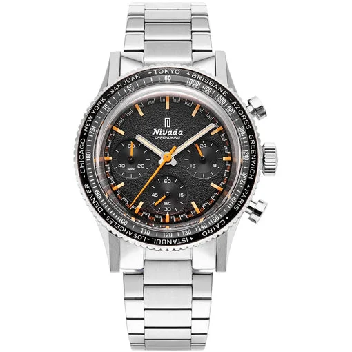 Nivada Grenchen Chronoking Mecaquartz - Inter.Bezel on Bracelet 87042Q20 kol saati