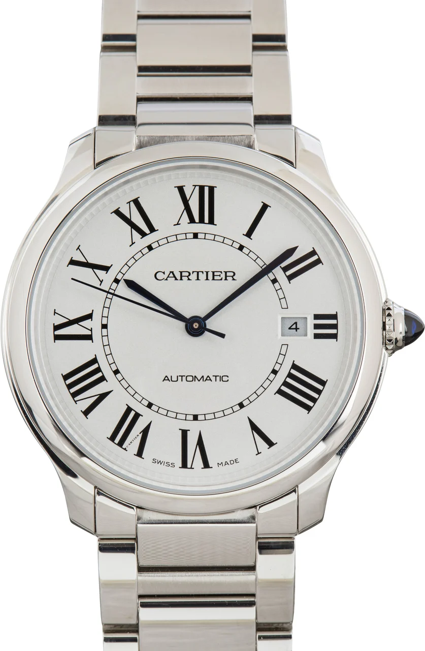 Cartier Ronde Must De Stainless Steel WSRN0035 Silver Roman Dial 40 mm kol saati