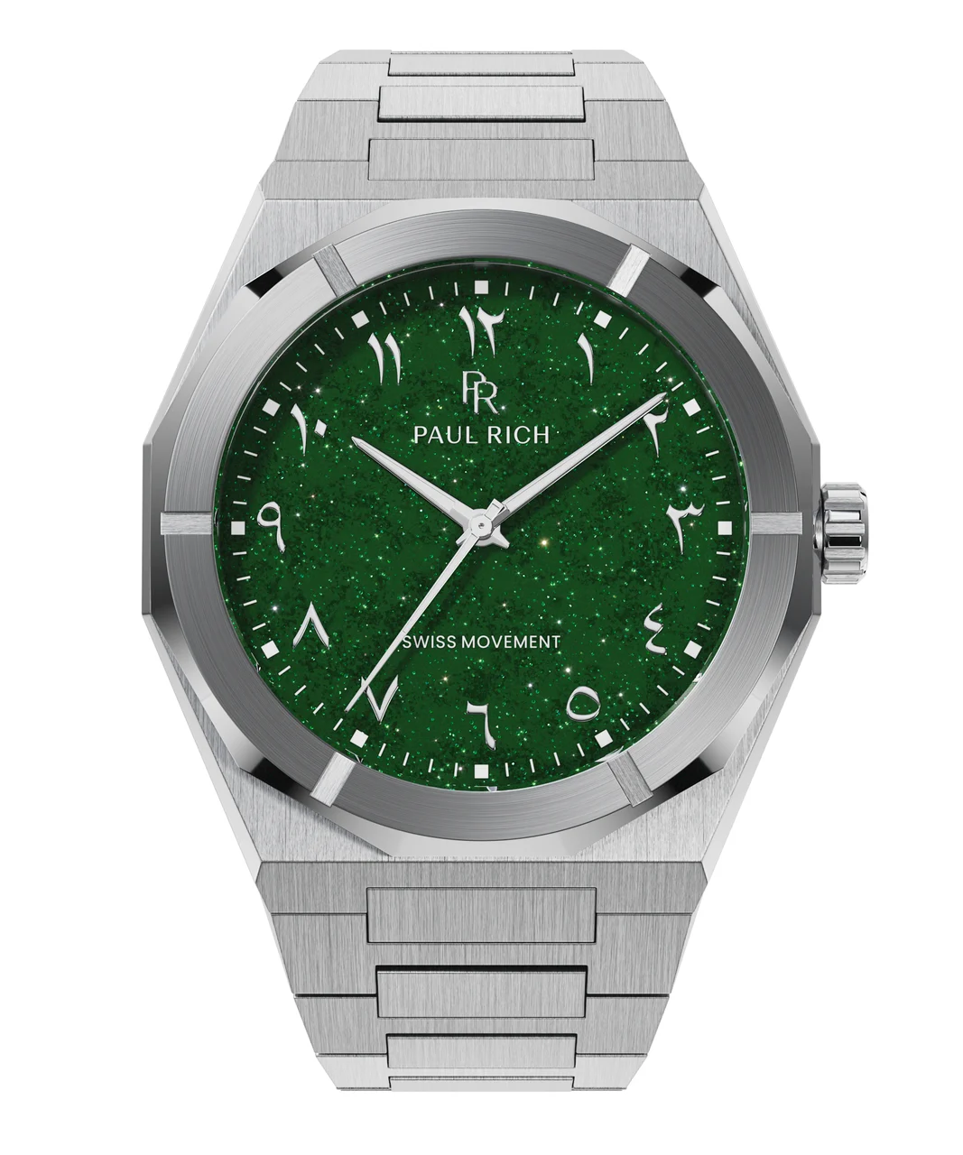 Paul Rich Star Dust II PR88IIArabic - Silver Green 43 mm kol saati