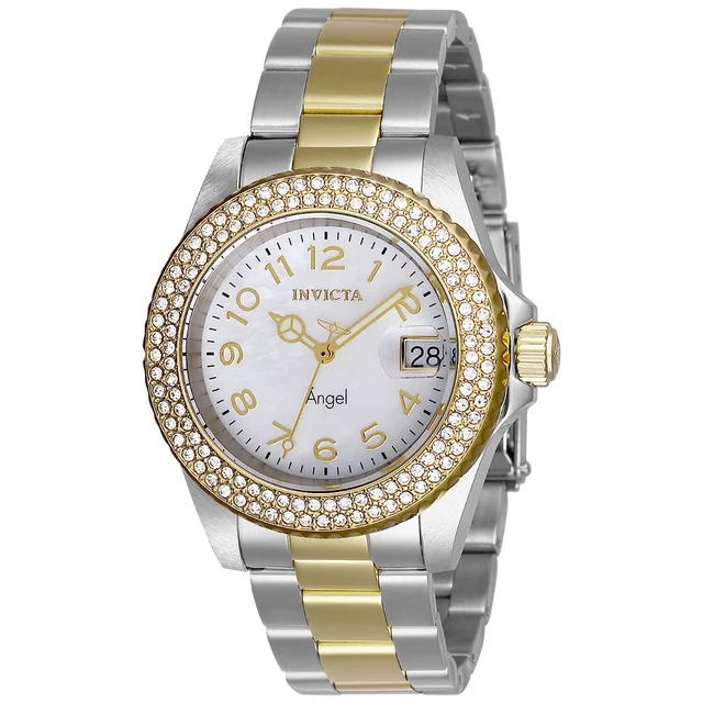 Invicta Angel Swiss Ronda 515 Caliber Watch w/ Mother of Pearl Dial - 40mm, Steel, Gold (2