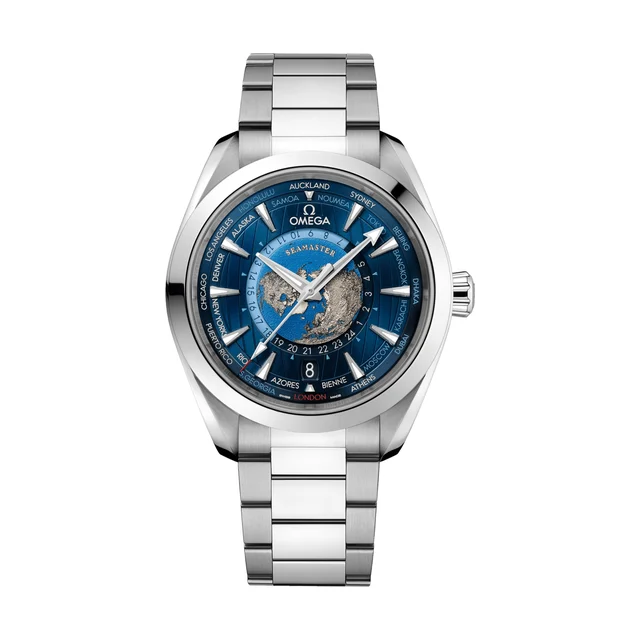 OMEGA Seamaster Aqua Terra 150M GMT Worldtimer 43mm - Blue on Bracelet O22010432203001 kol