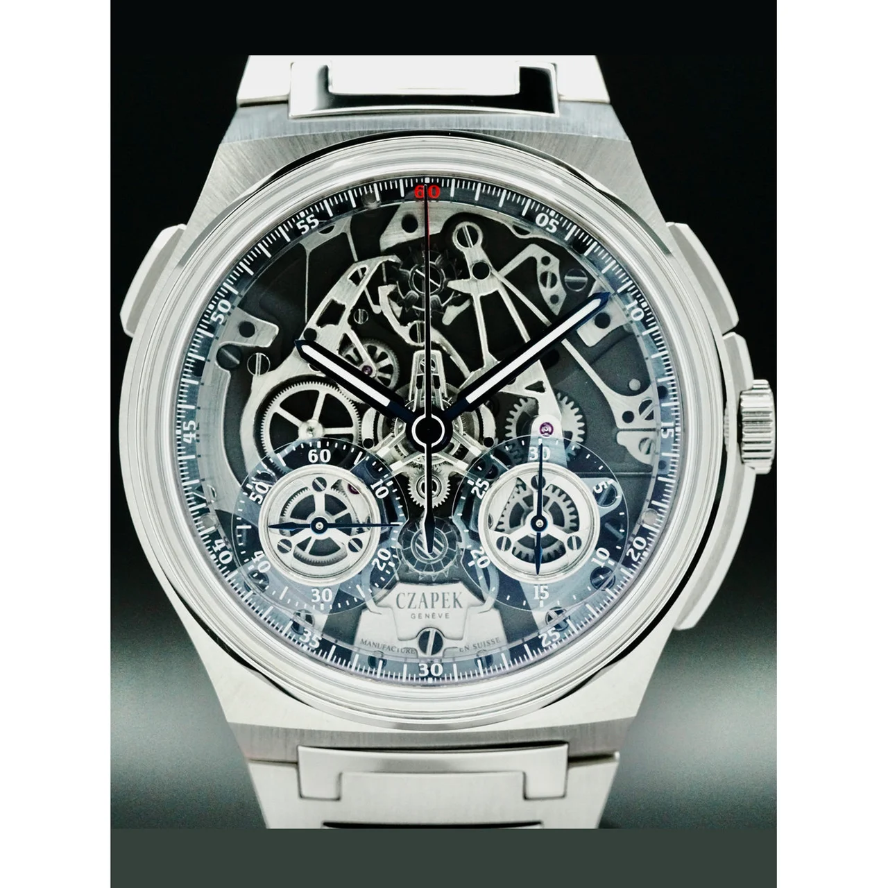 CZAPEK Antarctique Rattrapante Ice Blue 210000053102 42.5 mm kol saati