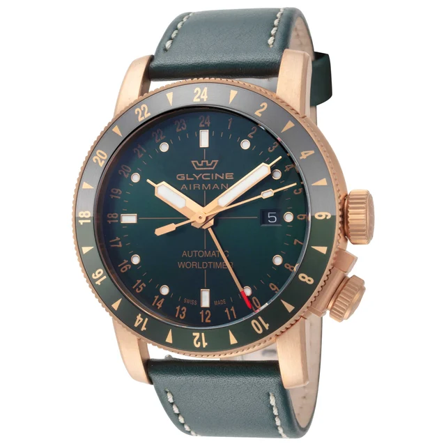 Glycine Airman Contemporary Bronze GMT Watch GL0550 kol saati