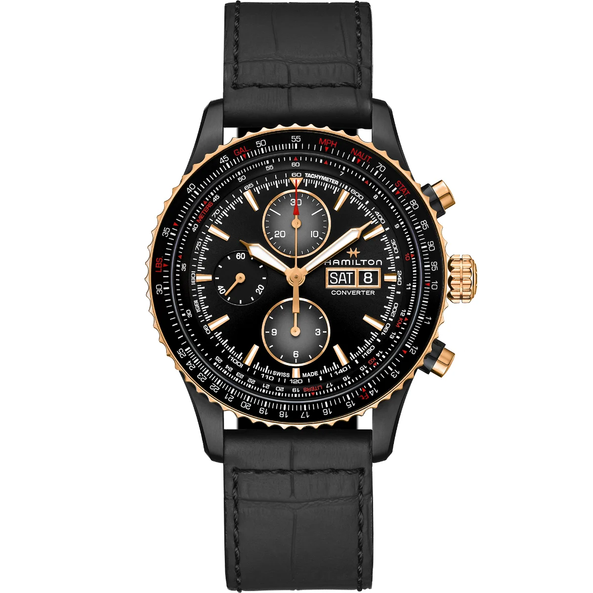 Hamilton Khaki Aviation Converter Auto Chrono H76736730 44 mm kol saati