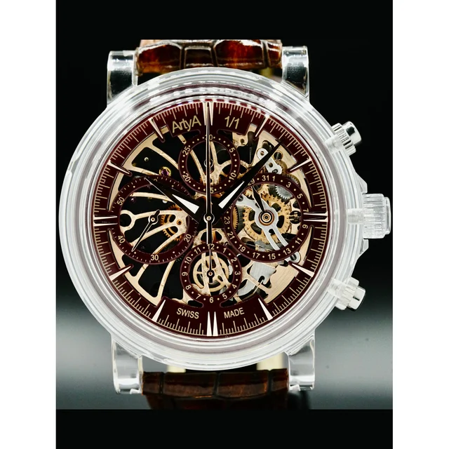 ArtyA Burgundy Red Chrono Crystal NAP210000039341 kol saati