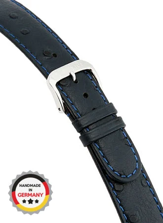 RIOS Grained Leather Durban - Ocean Blue - Ostrich Grained 4812/RI kol saati