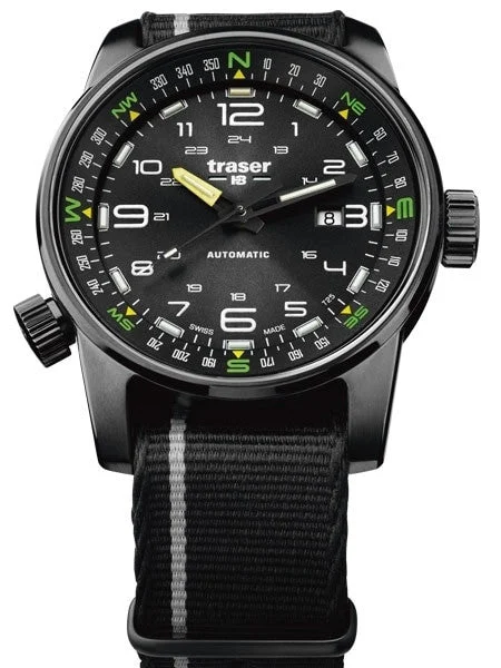 Traser Pathfinder Swiss Automatic Watch with Compass, AR Sapphire Crystal #107718 kol saat