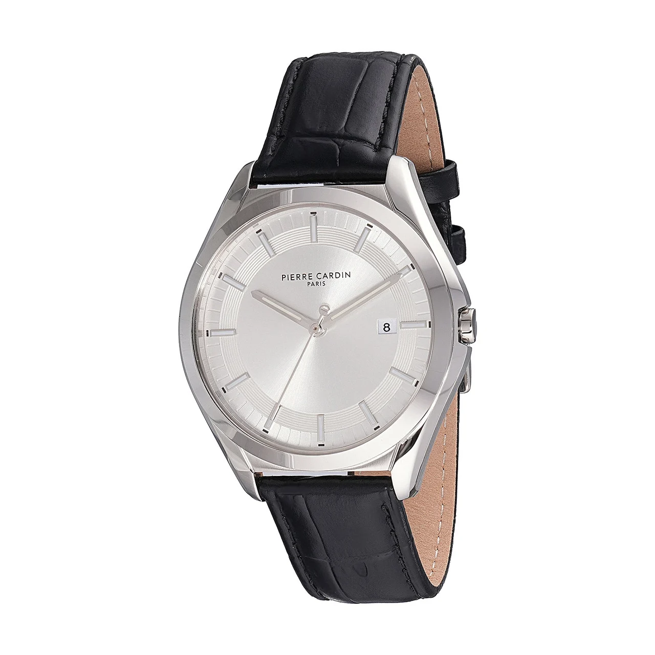 VAUGIRARD Men’s 42mm Classic Watch - Silver Case, Silver Dial with Black Leather Strap CF.1005.LB.1 42 mm kol saati