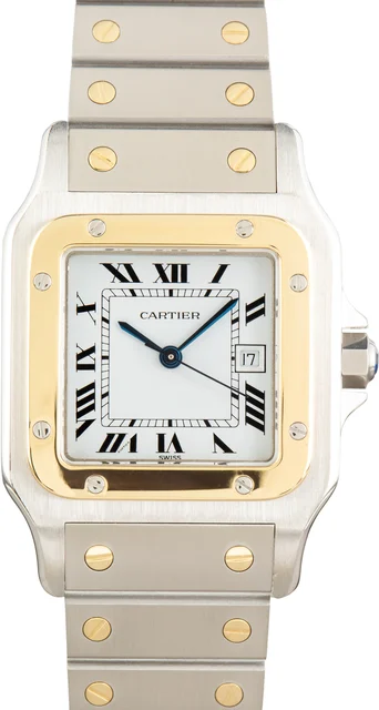 Cartier CARTIER, REF. 2961, SANTOS, AUTOMATIC, 18K YELLOW GOLD & STEEL kol saati