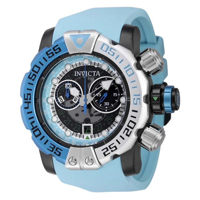 Invicta Sea Hunter Swiss Ronda Z50 Caliber Watch - 57mm, Light Blue, White (44848) kol saa