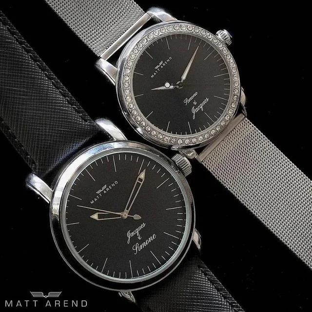 Matt Arend Affinity His & Hers Silver Black kol saati