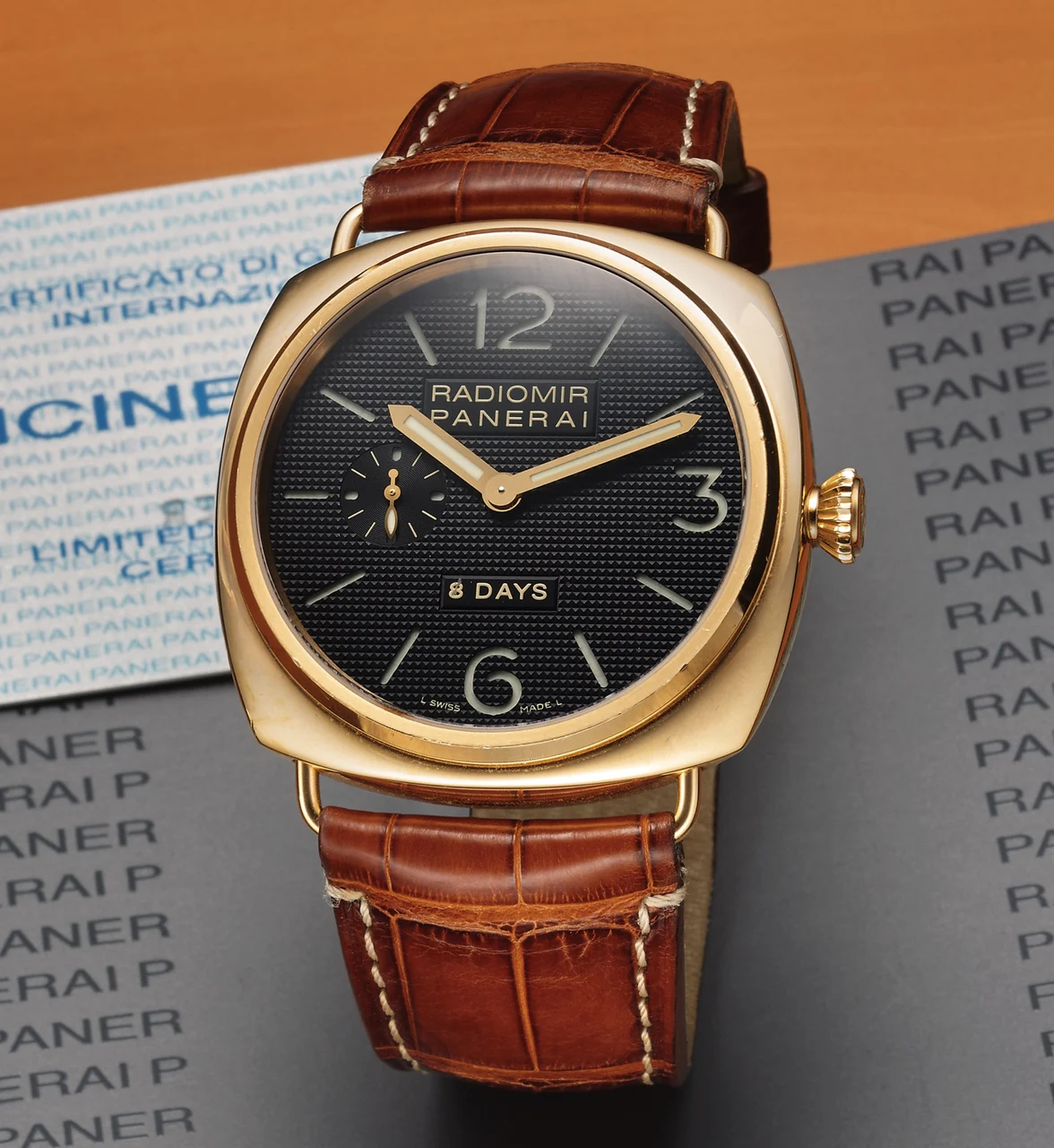 Panerai Officine Pam 197 Radiomir 8 Days Pink Gold OP 6614 kol saati